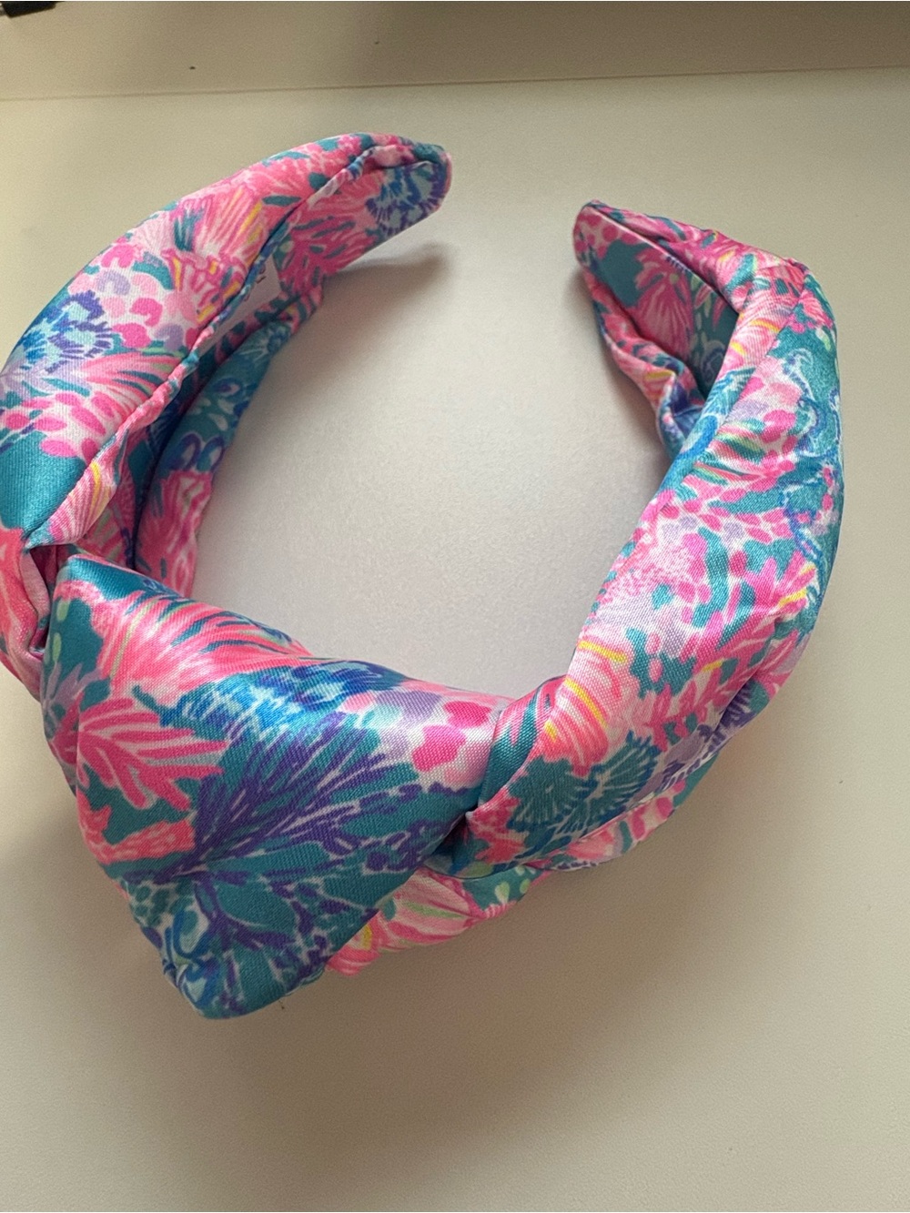 Lilly Pulitzer Knotted Padded Headband in Pink & Teal